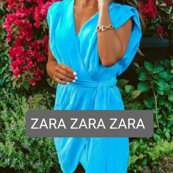 Zara Dresses & Skirts - ZARA light blue flowy tied dress TRF Size XXXL
